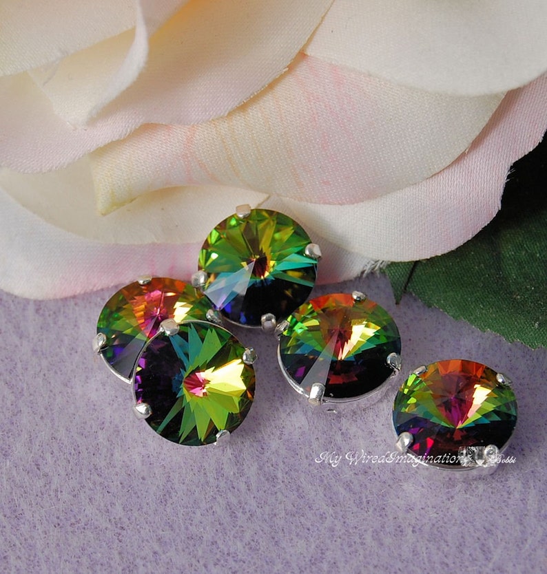 Vitrail Medium Rivoli Swarovski Crystal 12mm 1122 With Prong | Etsy