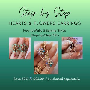 Comment faire des boucles d'oreilles coeurs et fleurs, 3 tutoriels sur les boucles d'oreilles, économisez 50 %, étape par étape