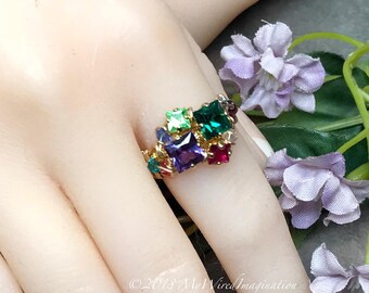Mother's Ring, Handmade Multi-Birthstone Ring, All Birthstone Colors in SS or 14K GF