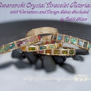 How To Wire Wrap Bracelets 2 Bracelet Tutorials Discount, Swarovski Crystal and Ornate Focal/Clasp, 20% Discount, Instant Download PDF image 3