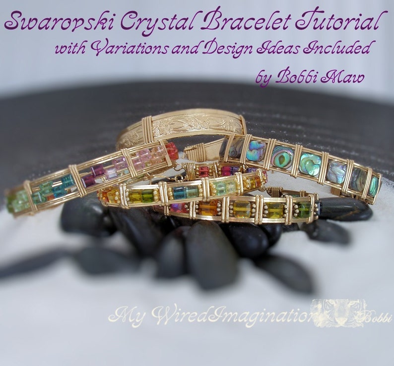 How To Wire Wrap Bracelets 2 Bracelet Tutorials Discount, Swarovski Crystal and Ornate Focal/Clasp, 20% Discount, Instant Download PDF image 3