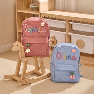 Mochila infantil de pana personalizada / Mochila para libros infantiles personalizada