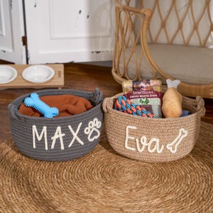 Personalisierter Korb | Haustier Spielzeugkiste | Spielzeugkorb für Hunde | Personalisierter Haustier Spielzeug Korb | Neuer Welpe Geschenk | Neues Katzenspielzeug Hundegeschenk | Aufbewahrungskorb