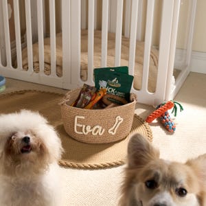 Personalized Pet Toy Basket | Custom Cotton Rope Storage image 13