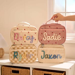 Sac à lunch personnalisé pour enfants | Sac à lunch scolaire | Sac à lunch personnalisé fait main pour enfants | Sac boîte à lunch | Sac de pique-nique | Retour à l'école | Tout-petit