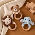 Personalized Wooden Rattle for Babies | Custom Engraved Toy with Name | Unique Baby Shower Gift Birth Rattle | Animal Crochet Toy Rattle product logo