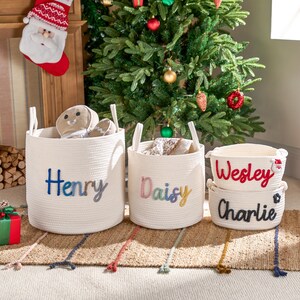 Personalized Rope Cotton Baby Basket: Nursery Toy Storage image 7