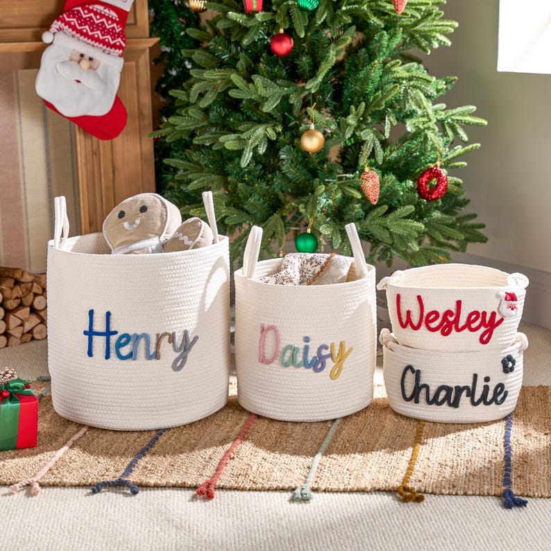 Personalized Rope Cotton Baby Basket: Nursery Toy Storage image 7