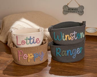 Personalized Basket | Pet Toy Box | Dog Toy Basket | Custom Pet Toy Basket | New Puppy Gift | New Cat Toy Dog Gift | Storage Basket