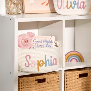 Personalisierter Babykorb | Seil Baumwolle Baby Geschenkkorb | Baby-Geschenk-Korb | Neugeborenen Geschenk | Baby-Dusche-Geschenk | Spielzeug Organizer | Weihnachtsgeschenk