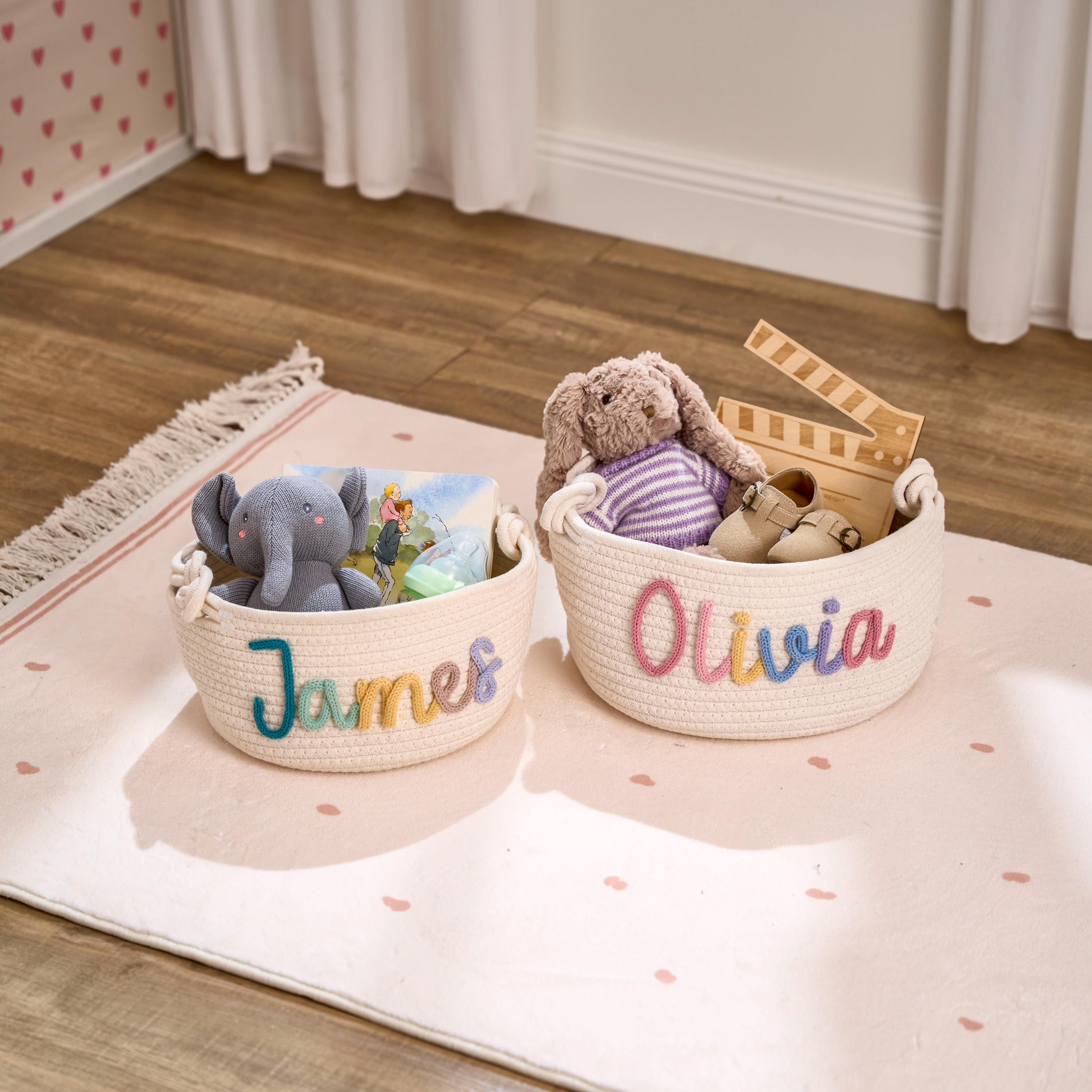 Toy Rope Baby Personalized Cotton Rope Baby Basket: Nursery Toy Storage - Etsy