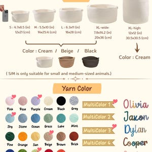 Personalized Pet Toy Basket | Custom Cotton Rope Storage image 6