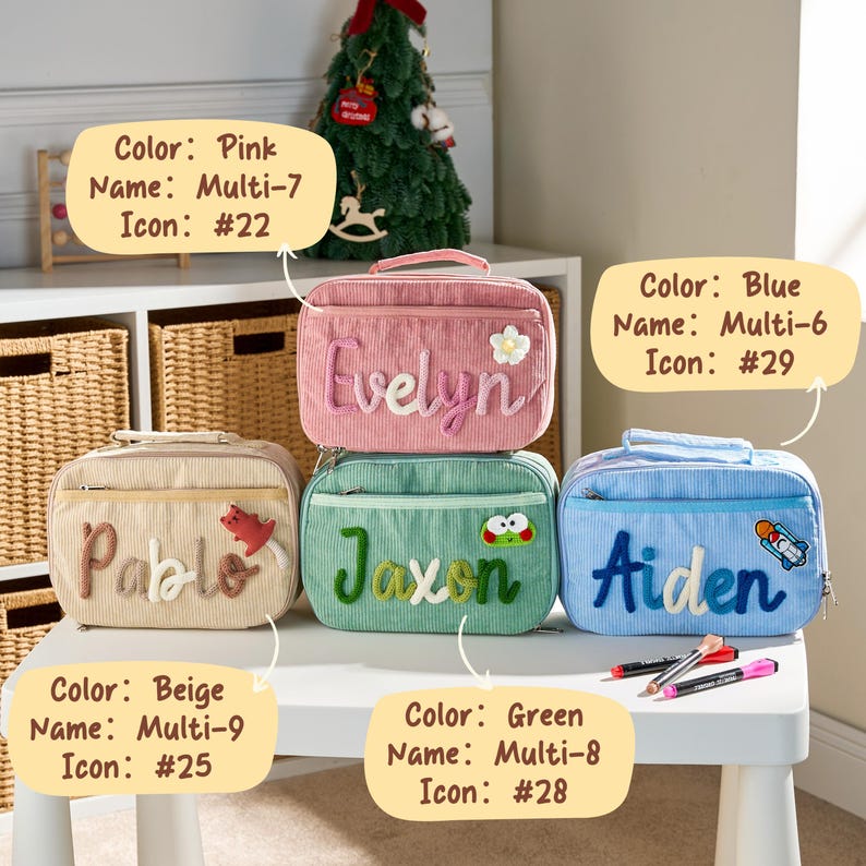 Customized Kids Lunchbag | School Lunch Bag | Personalized Handmade Kids Lunchbag | Lunchbox Bag | Picnic Bag | Back to School | Toddler image 2