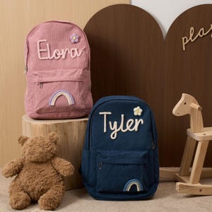 Sac à dos personnalisé pour tout-petit | Cartable pour enfants | Sac à dos personnalisé en velours côtelé | Sac à dos pour enfants avec nom