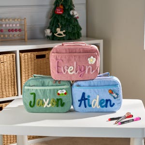Customized Kids Lunchbag | School Lunch Bag | Personalized Handmade Kids Lunchbag | Lunchbox Bag | Picnic Bag | Back to School | Toddler image 7