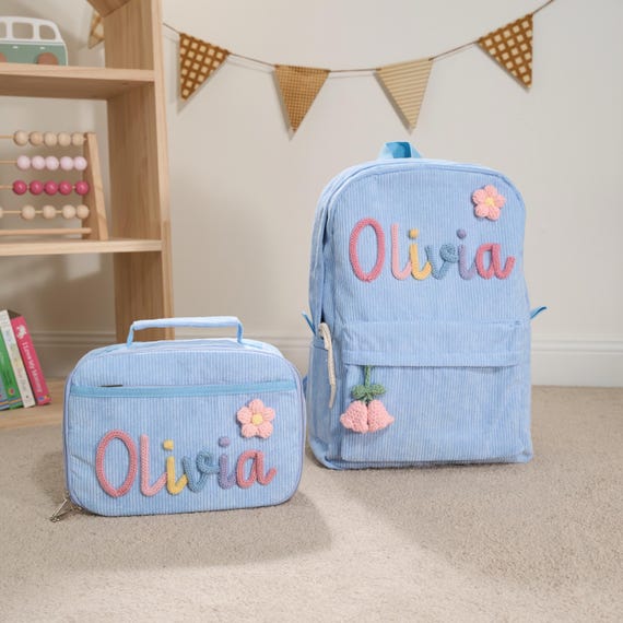 Personalized Corduroy Kids Lunch Bag | Insulated, Knit Name