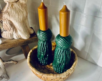 Roped candle holder set