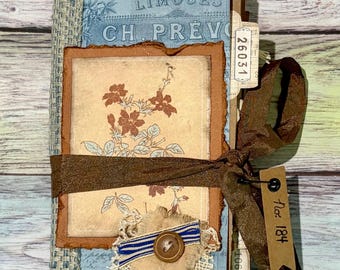 Junk Journal Handmade OOAK Botanical Journal no 184