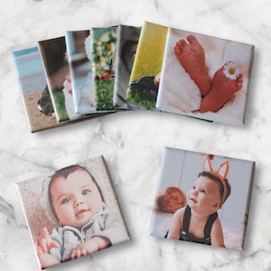 Baby Birthday Gift, Custom 2x2 Photo Magnets, Gift for 1st Birthday, Gift for Newborn, Personalized Gift, Custom Fridge Magnets, Custom Gift