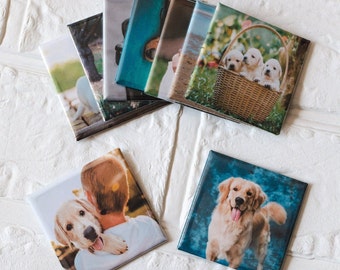 Geschenk für Hundeliebhaber, Benutzerdefinierte 2x2 Foto Magnete, Geschenk für Hundemama, Geschenk für Hundevater, personalisiertes Geschenk, benutzerdefinierte Kühlschrankmagnete, benutzerdefiniertes Geschenk