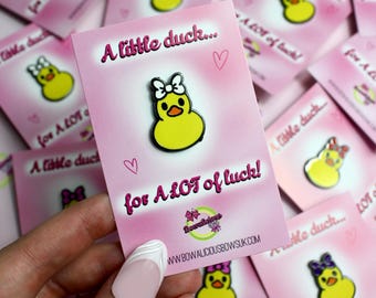 Cheerleading Good Luck Duck Enamel Pin