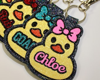 Glitter Lucky Duck Keyring