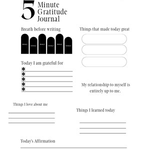 Daily Gratitude Printable Journal Pages - Etsy