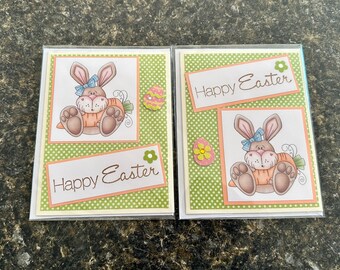 Tarjetas de zanahoria con conejito de Pascua