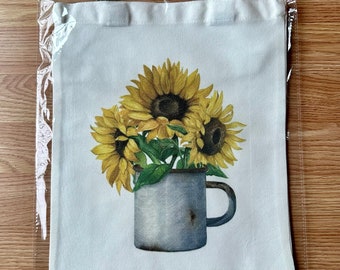 Sunflower floral Canvas Tote Bag