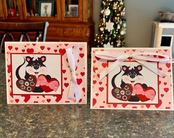 Valentines Day Skunk Red Pink White Hearts cards