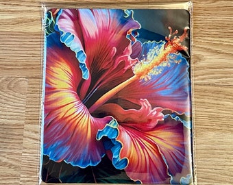 Hibiscus flower colorful Mousepad home office gift any occasion