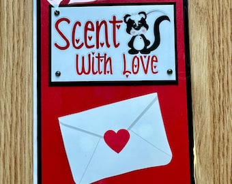 Tarjetas de San Valentín con olor a mofeta, lindas, blancas, rosas, rojas y negras.
