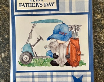 Tarjetas del Día del Padre con gnomos, golfistas, béisbol, receptores, cabritos de chocolate