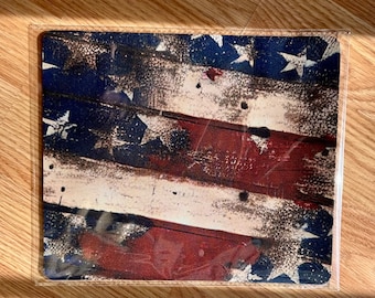 American Flag distressed Mousepad home or office  gift patriotic