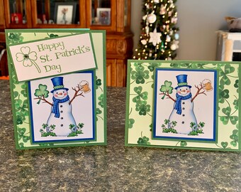 Happy St Patricks Day Snowman Cards