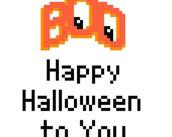 BOO Happy Halloween to You Cross Stitch Pattern Instant Digital PDF Download