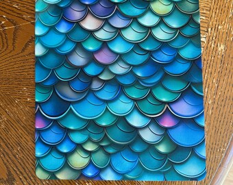 Sirena escamas azules coloridos Mousepad regalo de escritorio de oficina en casa