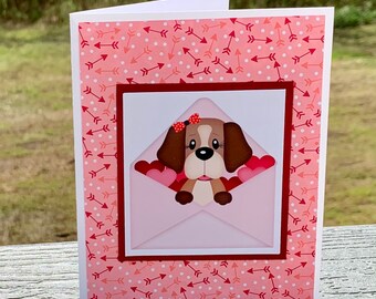 Tarjeta de San Valentín con un cachorro