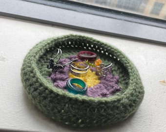 Hand Made Crochet Sunflower Basket