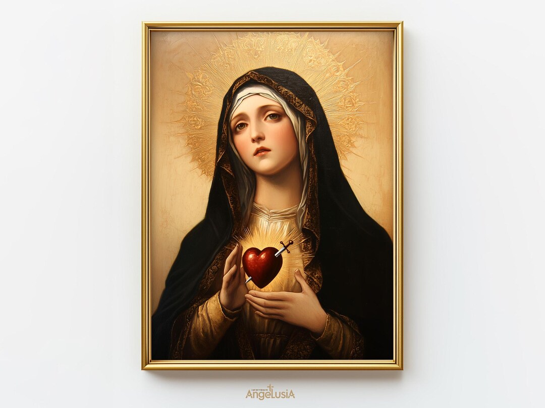 Our Lady of Sorrows Art - Mater Dolorosa Painting - Seven Sorrows of ...