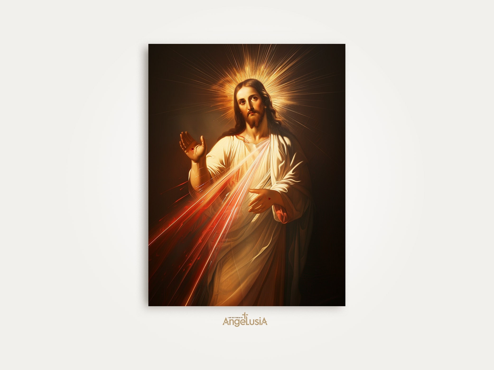 Jesus Divine Mercy Print, Printed Poster, Holy Eucharist Wall Art ...