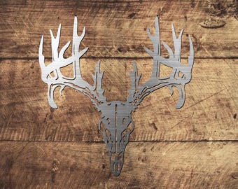 Deer Skull and Antlers Plasma Cut Metal Art CNC - Etsy