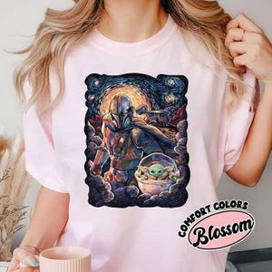 Star Wars Comfort Colors Tshirt, Mandalorian Tshirt For Men Women, Baby Yoda Tee, SciFi Tee Shirt, Movie Fan Gift