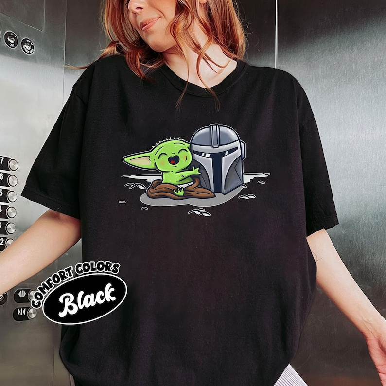 Star Wars Comfort Colors Tshirt, Mandalorian Tshirt For Men Women, Baby Yoda Tee, Sci-Fi Tee Shirt, Geek Culture Gift