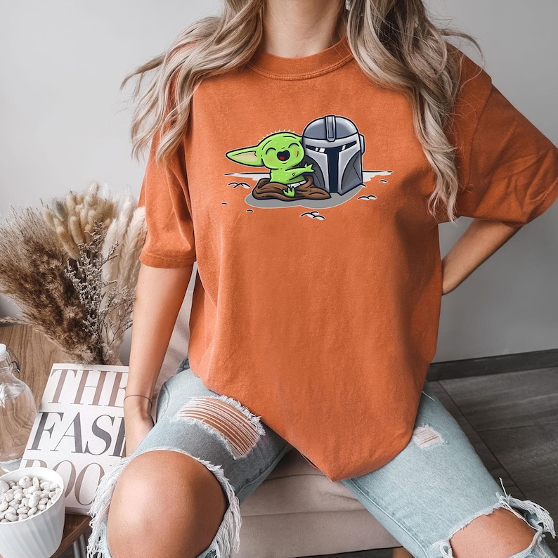 Star Wars Comfort Colors Tshirt, Mandalorian Tshirt For Men Women, Baby Yoda Tee, Sci-Fi Tee Shirt, Geek Culture Gift