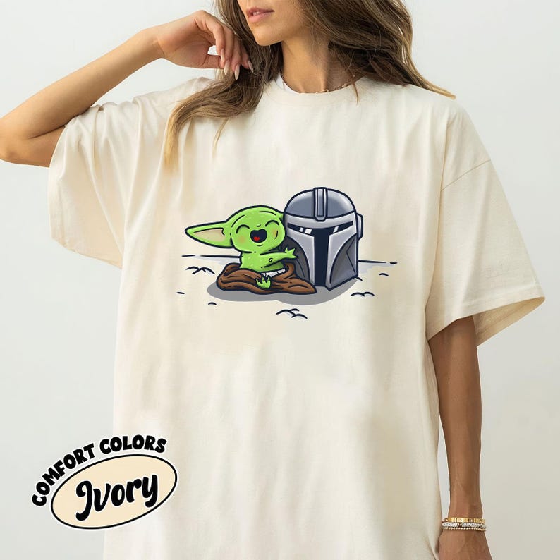 Star Wars Comfort Colors Tshirt, Mandalorian Tshirt For Men Women, Baby Yoda Tee, Sci-Fi Tee Shirt, Geek Culture Gift