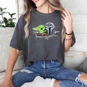 Star Wars Comfort Colors Tshirt, Mandalorian Tshirt For Men Women, Baby Yoda Tee, Sci-Fi Tee Shirt, Geek Culture Gift