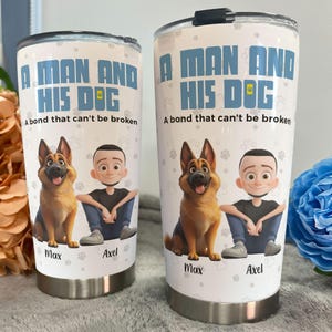 A Man & His Dogs, personalized Dog Lover Tumbler for Him, Custom Dog Cartoon Style, Custom Dog, Gift For Dog Lover Tumbler, Father's Day
