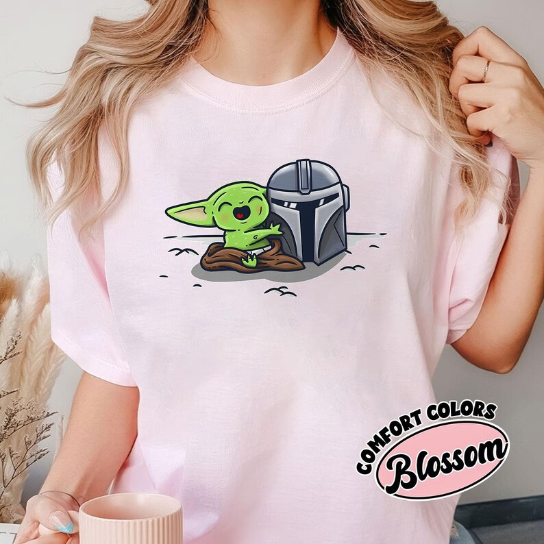 Star Wars Comfort Colors Tshirt, Mandalorian Tshirt For Men Women, Baby Yoda Tee, Sci-Fi Tee Shirt, Geek Culture Gift