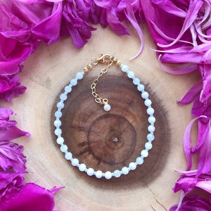 Mondstein Fußkettchen, neutral, weiß, Sommer, witchy Geschenk, Silber Gold, einfach, Lehrer Geschenk, Geschenk für Sie, Liebe und Erneuerung, Kristalledelstein
